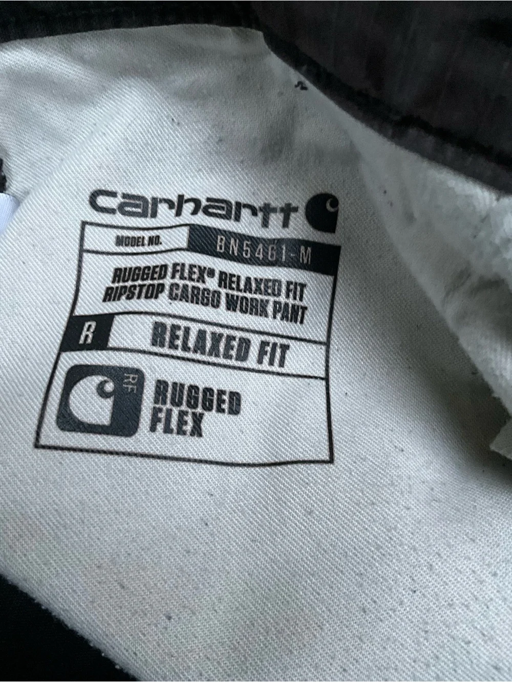 Carhartt 105461 Rugged Flex Ripstop Cargo Work Pants 36x30 Shadow Distresse